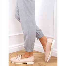 Kvinder beige loafers AB687 nøgen 2