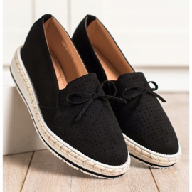 SHELOVET Openwork loafers på platformen sort 1