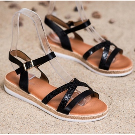 Weide Komfortable sorte sandaler 1