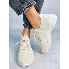 FF-10 Beige beige sok sportssko 2