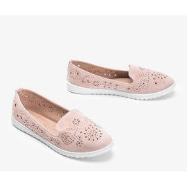 Lyserøde openwork loafers med Brianna cubic zirconia 1