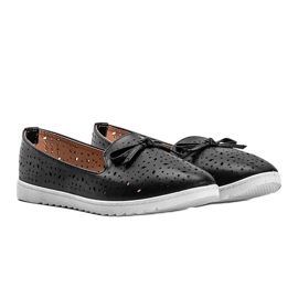 Sorte loafers med Madalyne -åbning 1