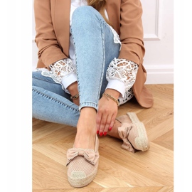 Dame beige og lyserøde espadriller J131-22 Beige 2