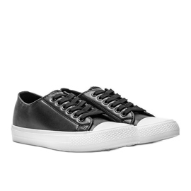 Klassiske sorte Eleanor eco-læder sneakers 1