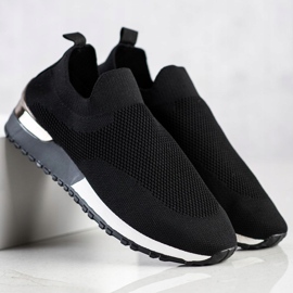 SHELOVET Tekstil Openwork Sneakers sort 1