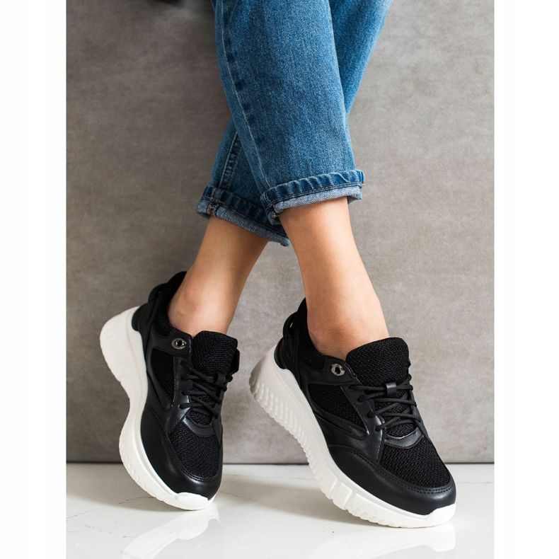 Weide Sorte sneakers med glitter 1