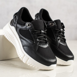 Weide Sorte sneakers med glitter 2