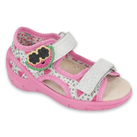 Befado sandaler børnesko 065P148 lyserød sølv grå 1