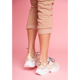 PS1 Sportssko til kvinder Snakeskin Beige Giselle brun gylden 2