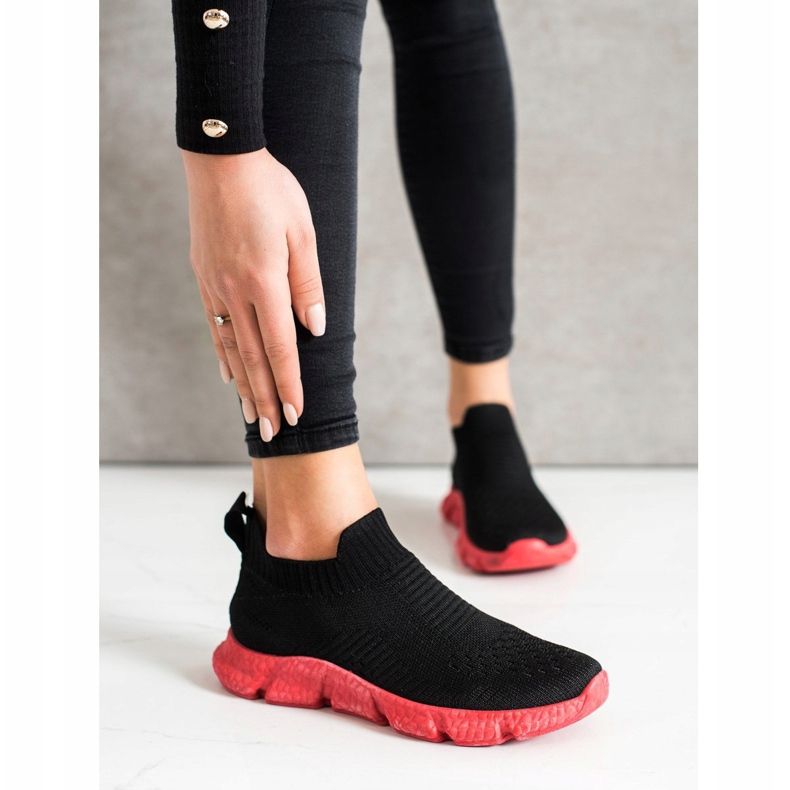 SHELOVET Moderigtige Slip-On sneakers sort 2