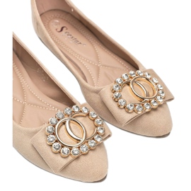 Røde ballerinaer med et Ciara -spænde beige 1