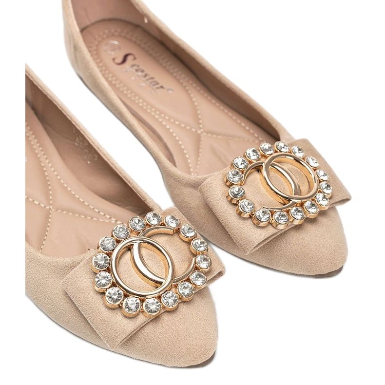 Røde ballerinaer med et Ciara -spænde beige 1
