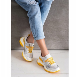 Goodin Læder sneakers med sølvindsatser hvid flerfarvet 1