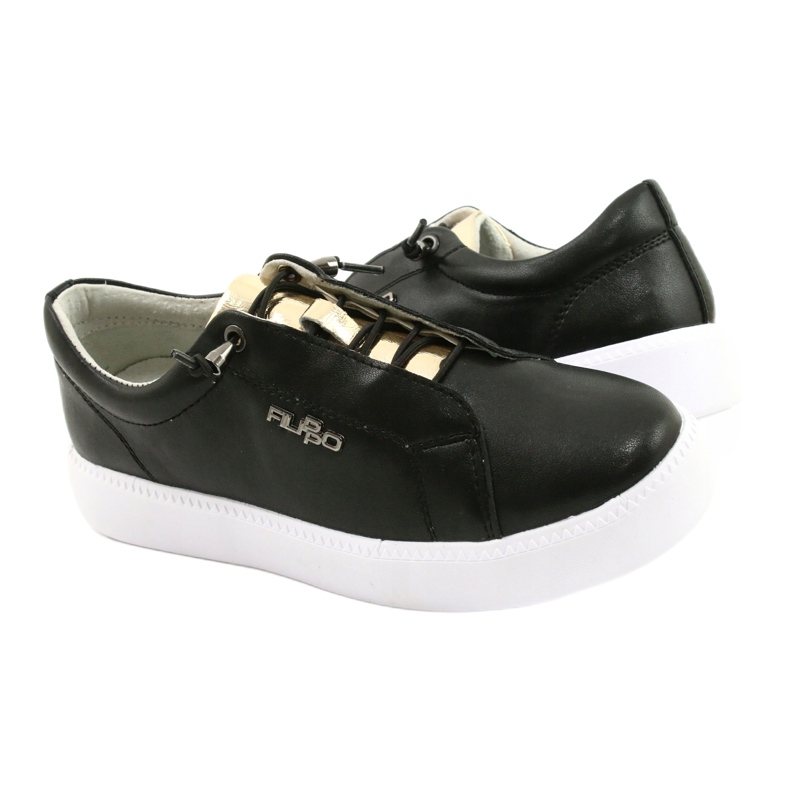 Filippo Stilfulde sorte lædersneakers DP2041/21 BK Sort 4