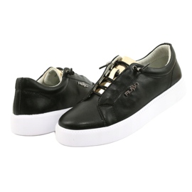 Filippo Stilfulde sorte lædersneakers DP2041/21 BK Sort 2