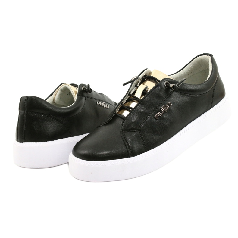 Filippo Stilfulde sorte lædersneakers DP2041/21 BK Sort 2