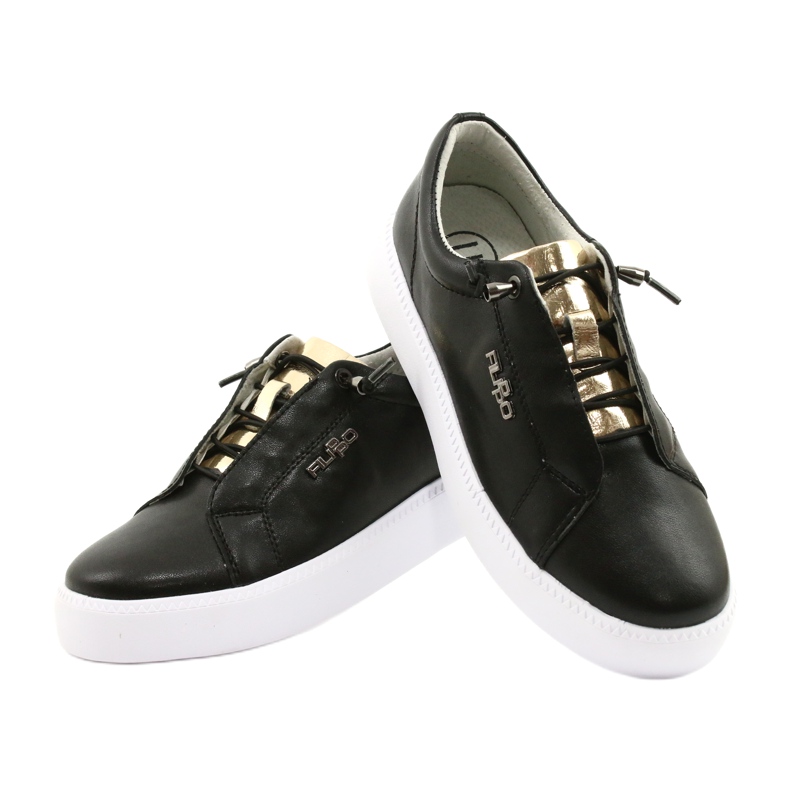 Filippo Stilfulde sorte lædersneakers DP2041/21 BK Sort 3