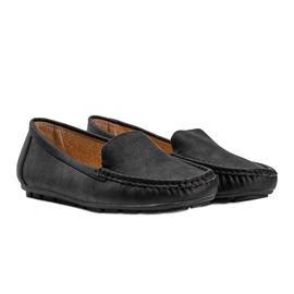 Sorte Dianna øko-læder loafers til kvinder 1