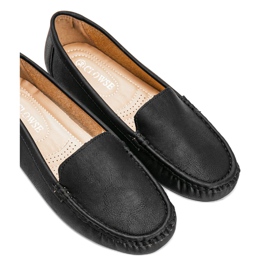 Sorte Dianna øko-læder loafers til kvinder 2