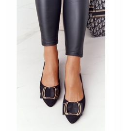 Suede Ballerinaer Med Spænde Sergio Leone BL623 ​​Sort 2