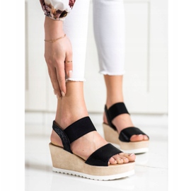 Seastar Glødende sandaler på kile sort 1