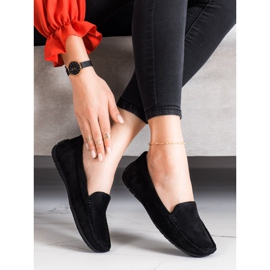SHELOVET Sort ruskind loafers 1