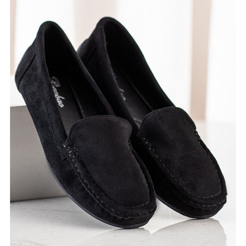 SHELOVET Sort ruskind loafers 2