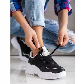 Weide Eco Leather Snake Print Sneakers sort 1
