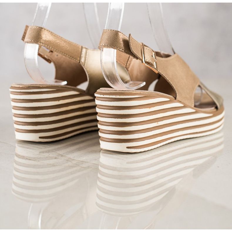 Golden Sandals On Wedge Sergio Leone gylden 1