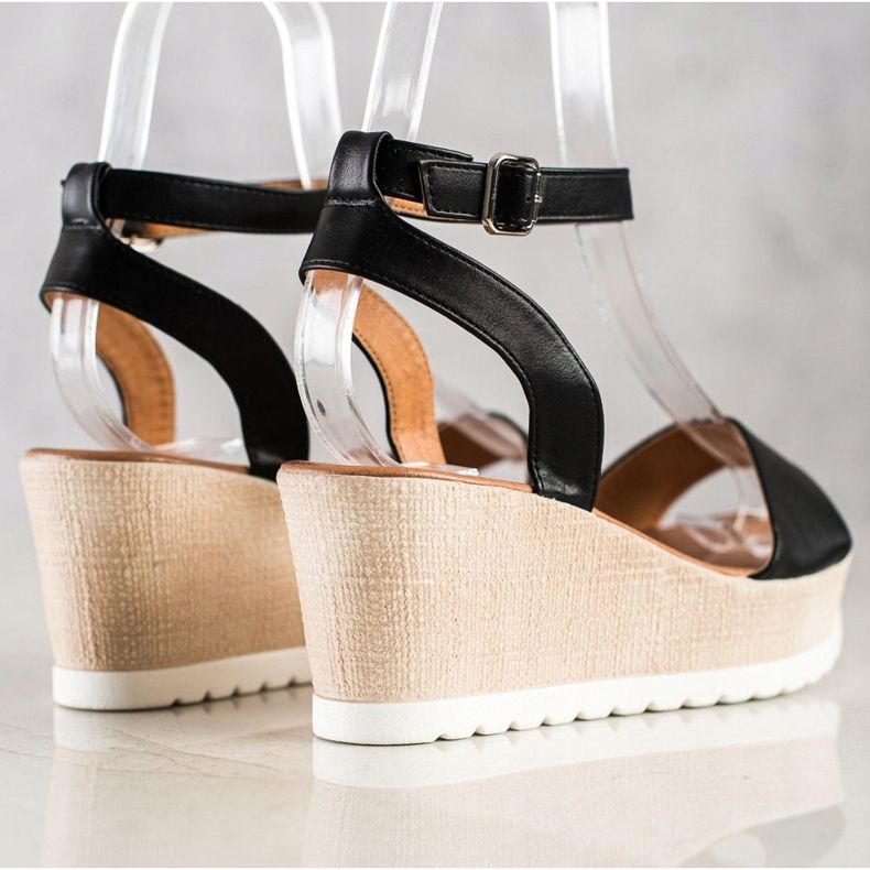 Seastar Klassiske kile sandaler sort 1
