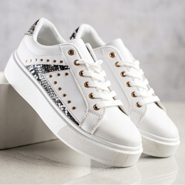 SHELOVET Hvide sneakers på platformen sort 1