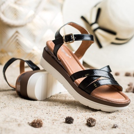 Seastar Sandaler på platformen sort 1