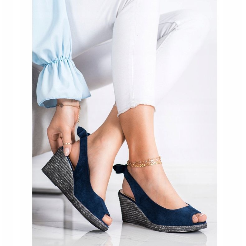 Slip-on sandaler på VINCEZA-kilen marineblå blå 1