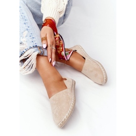 EVE Dame Velour Espadrilles Beige Vulcano 1