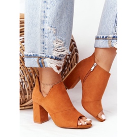Spring Suede støvler på en stolpe Vinceza 21-17095 Camel brun 1