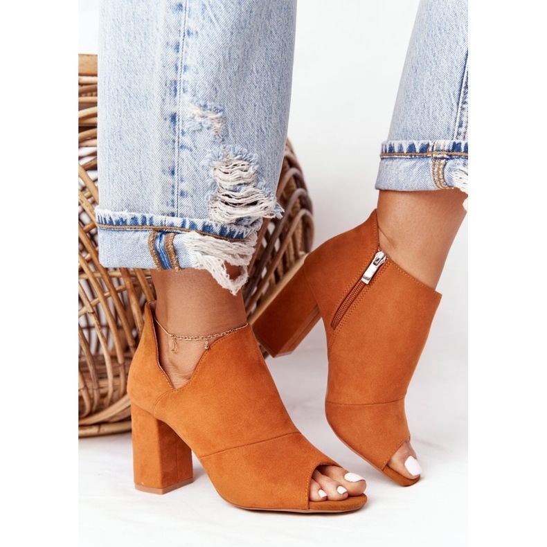 Spring Suede støvler på en stolpe Vinceza 21-17095 Camel brun 1