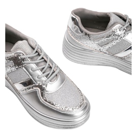 Sølvglitter sneakers med en tyk Laurel sål 3