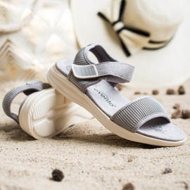 Evento Komfortable sandaler med velcro 20SD88-2022 grå 4