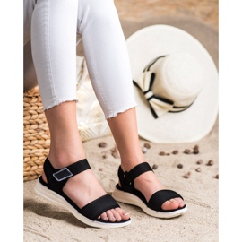 Evento Komfortable sandaler med velcro sort 1