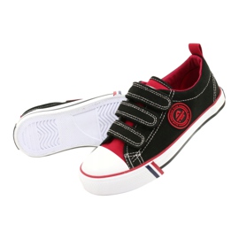 Amerikanske børnesneakers med velcro American Club LH61 sort-rød 2