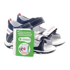 Lædersandaler til velcro 81824 Navy/Red Bartek blå 5