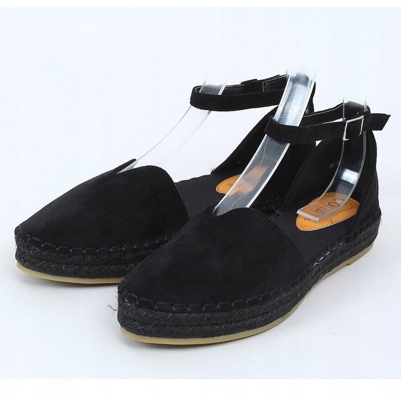 Sorte espadriller med et snit 1219 Sort 1