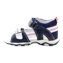 Lædersandaler til velcro 81824 Navy/Red Bartek blå 2