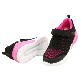 American Club Sportssko til piger med velcro RL11 sort / pink 2