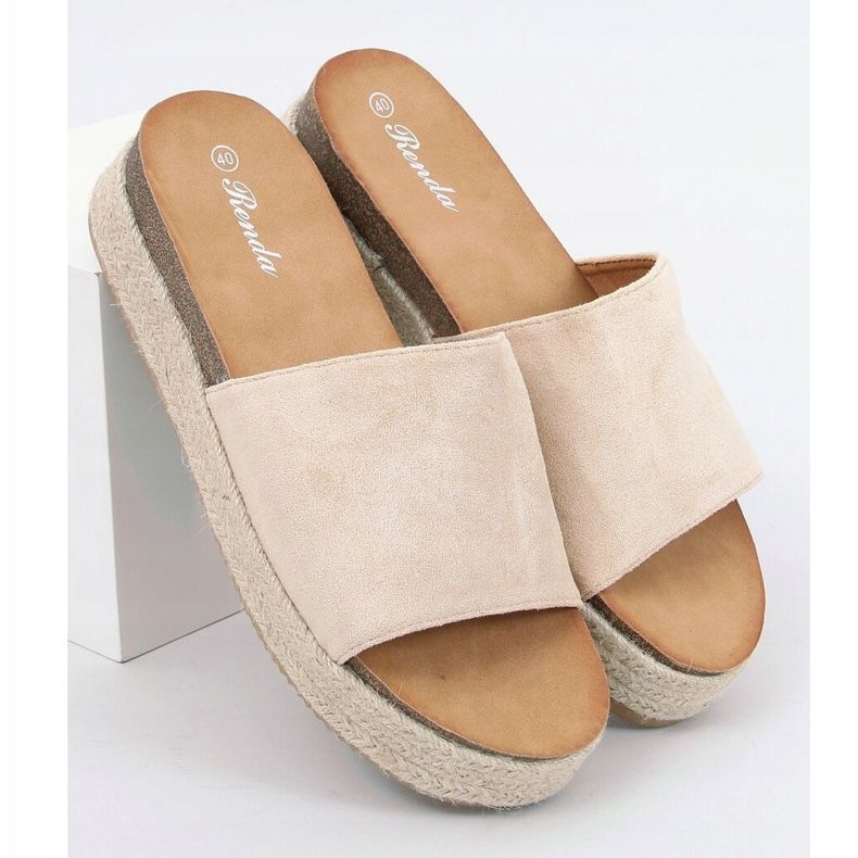 Beige espadrilles hjemmesko 10-215 Beige 1