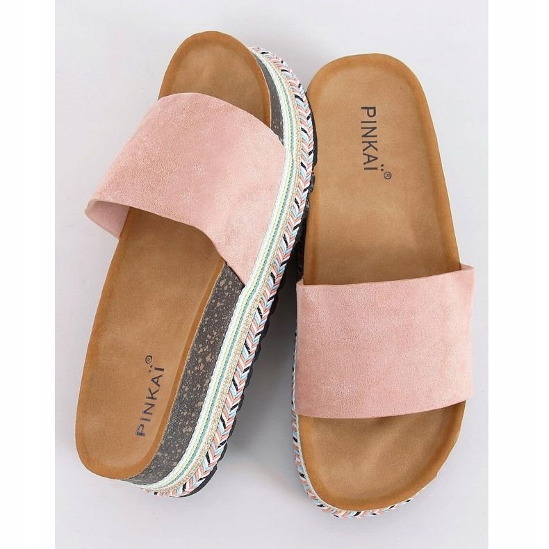 Lyserøde kork tøfler LS015 Pink 1