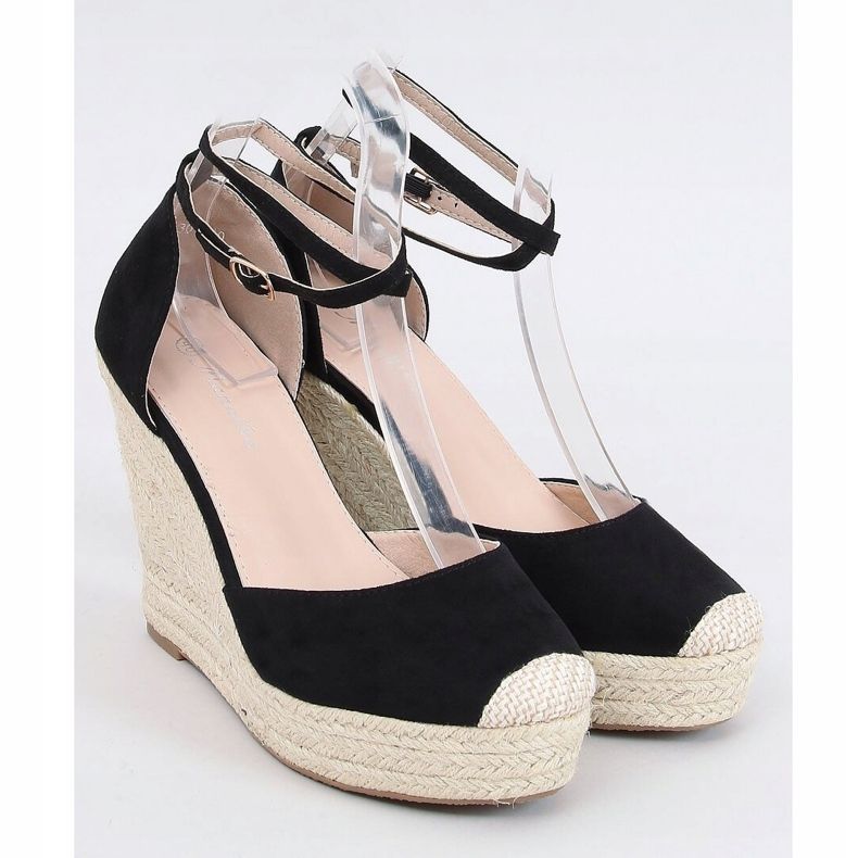 Sort Espadrilles på en kilhæl 3010 Sort 1