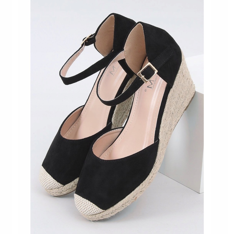Sort Espadrilles på kiler 77-199 Sort 1