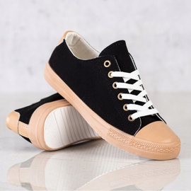 SHELOVET Tekstil sneakers sort 1