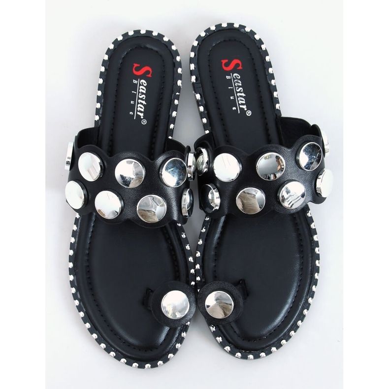 Sort SK78P Sorte flip-flops sølv 1